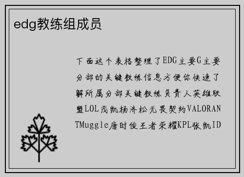 edg教练组成员